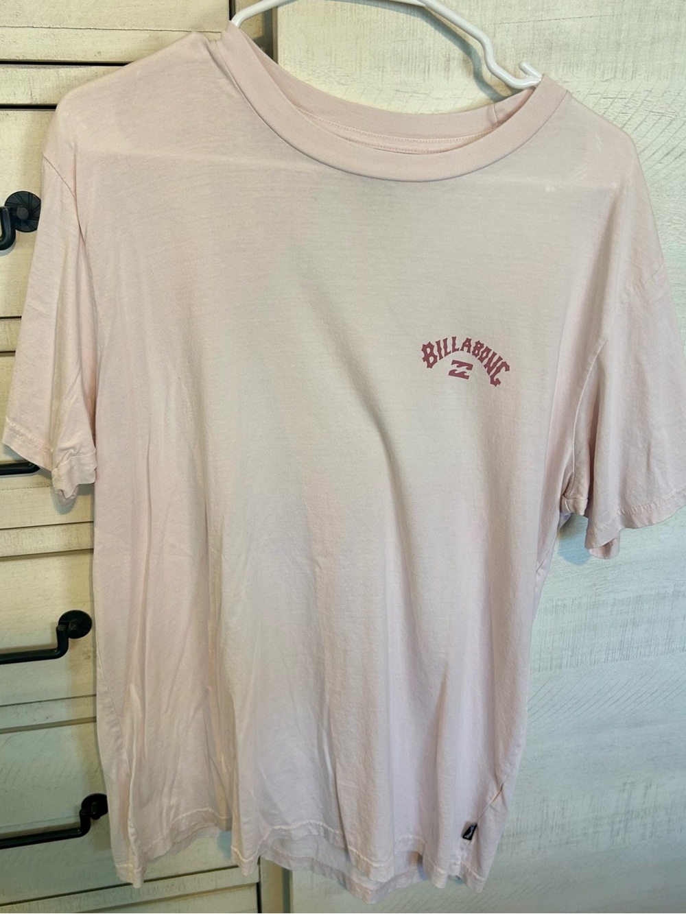 Billabong Pale Pink Short Sleeve Tee with Small Chest Logo